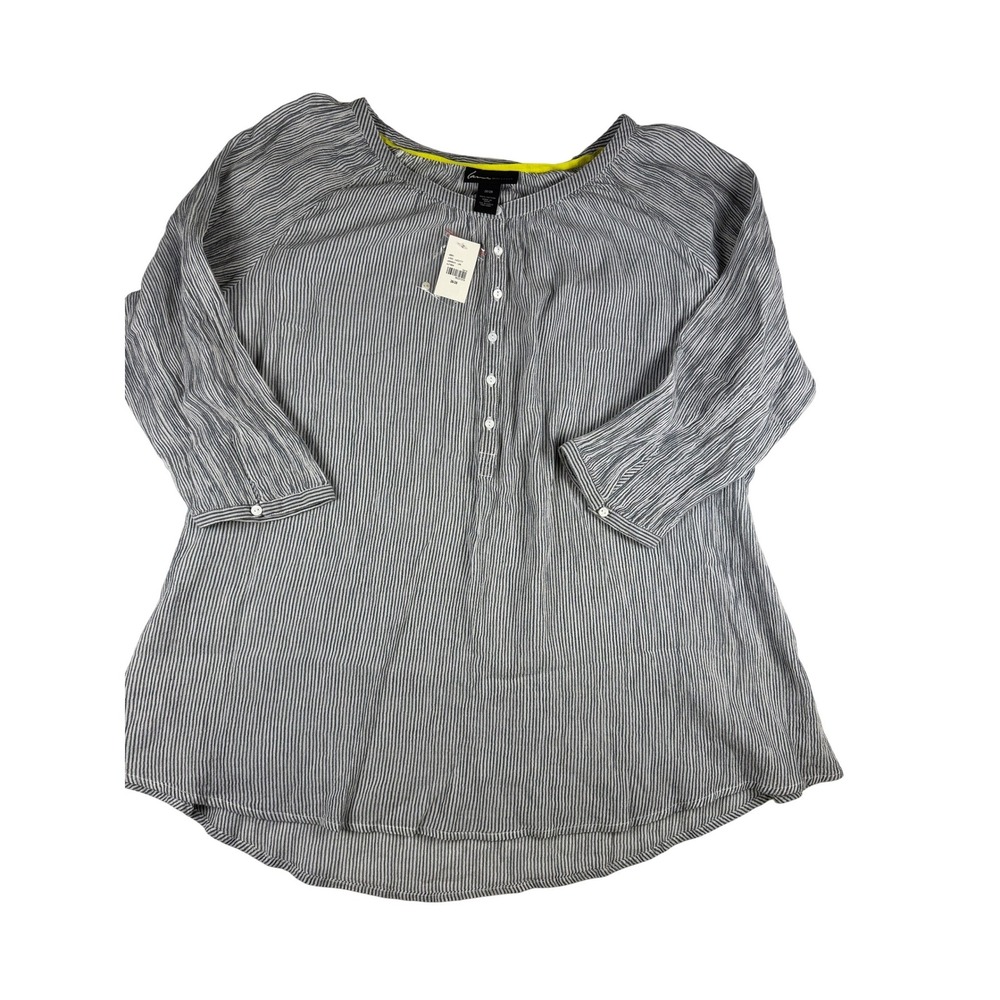Lane Bryant  Cottagecore 100% Cotton Striped Flowy Boho Top 26/28 Plus NWT
